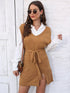 'Saira' V-Neck Sleeveless Sweater Dress - Celes Fashion